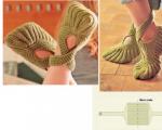 Knitted slippers with description