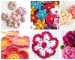 Crocheted flowers: knitting patterns